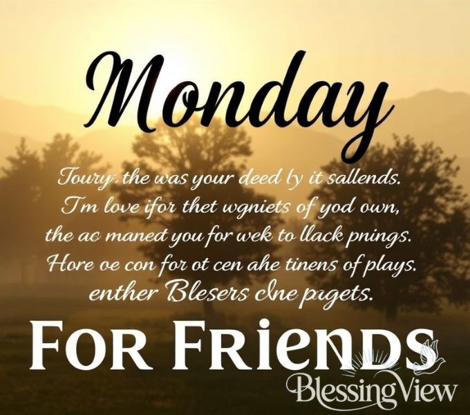 Monday Prayers and Blessings for Friends