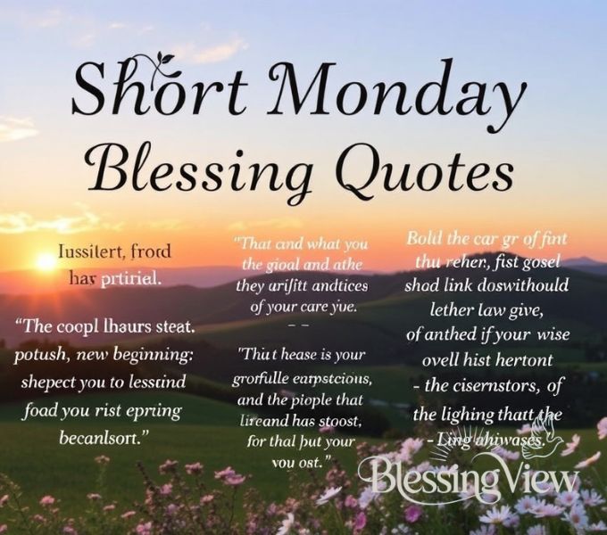 Short Monday Blessings Quotes