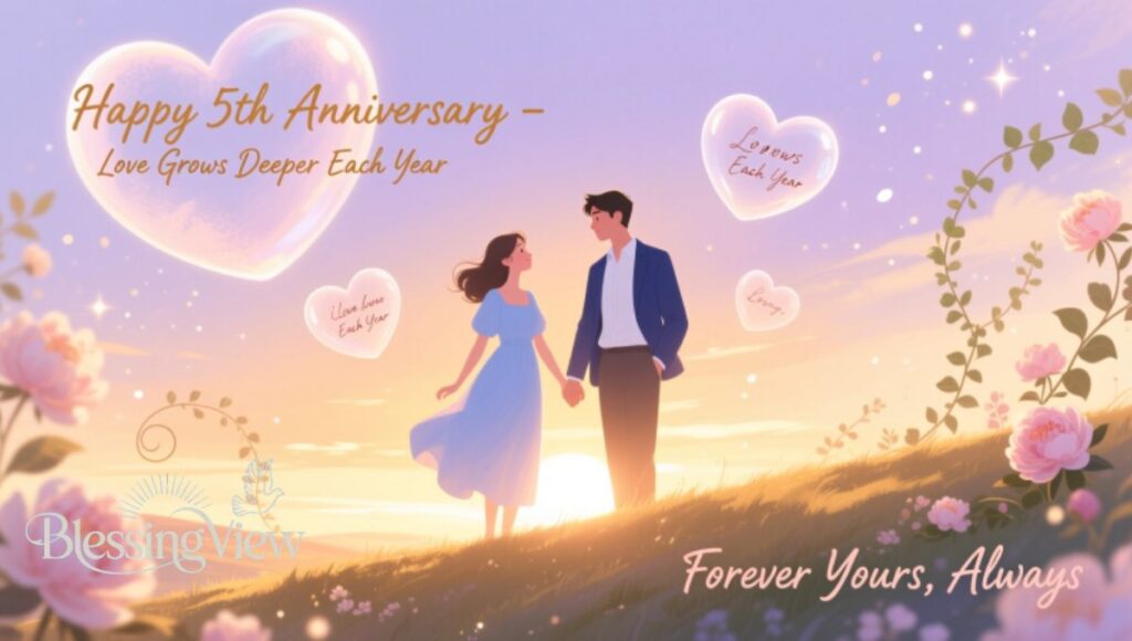 happy anniversary 5th. blessingview