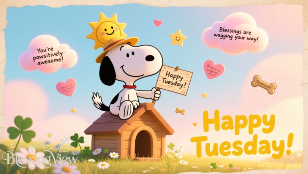 Funny and Cute Tuesday Blessings (Including Snoopy Images!)